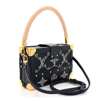 Louis Vuitton Calfskin Nautical Monogram Petite Malle Navy Blue 3 of 9