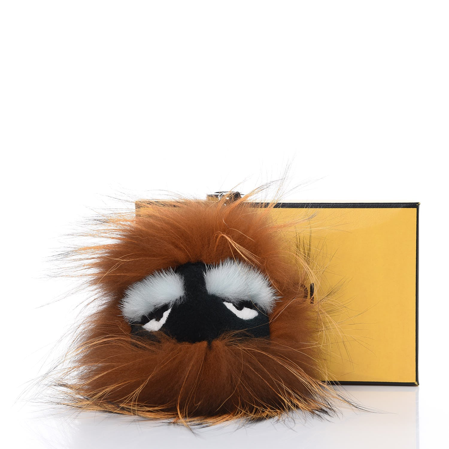 Fendi Fox Mink Rabbit Fur Vitello Flamingo Kooky Monster Bag Bug Charm Zucca Multicolor Black 3 of 3