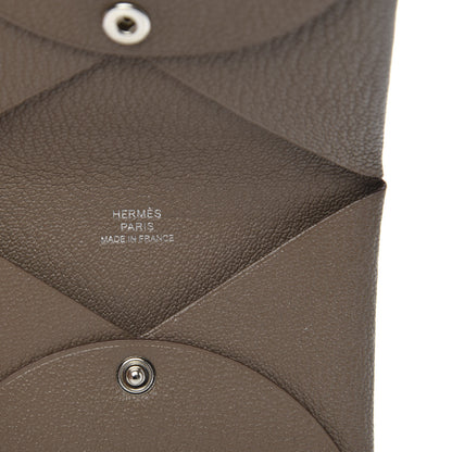 Hermes Chevre Mysore Calvi Card Case Etoupe 6 of 7