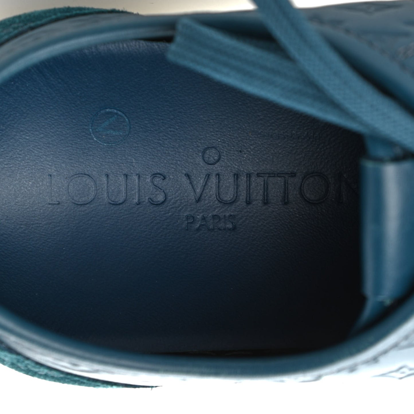 Calfskin Embossed Monogram Punchy Sneakers 37 Blue