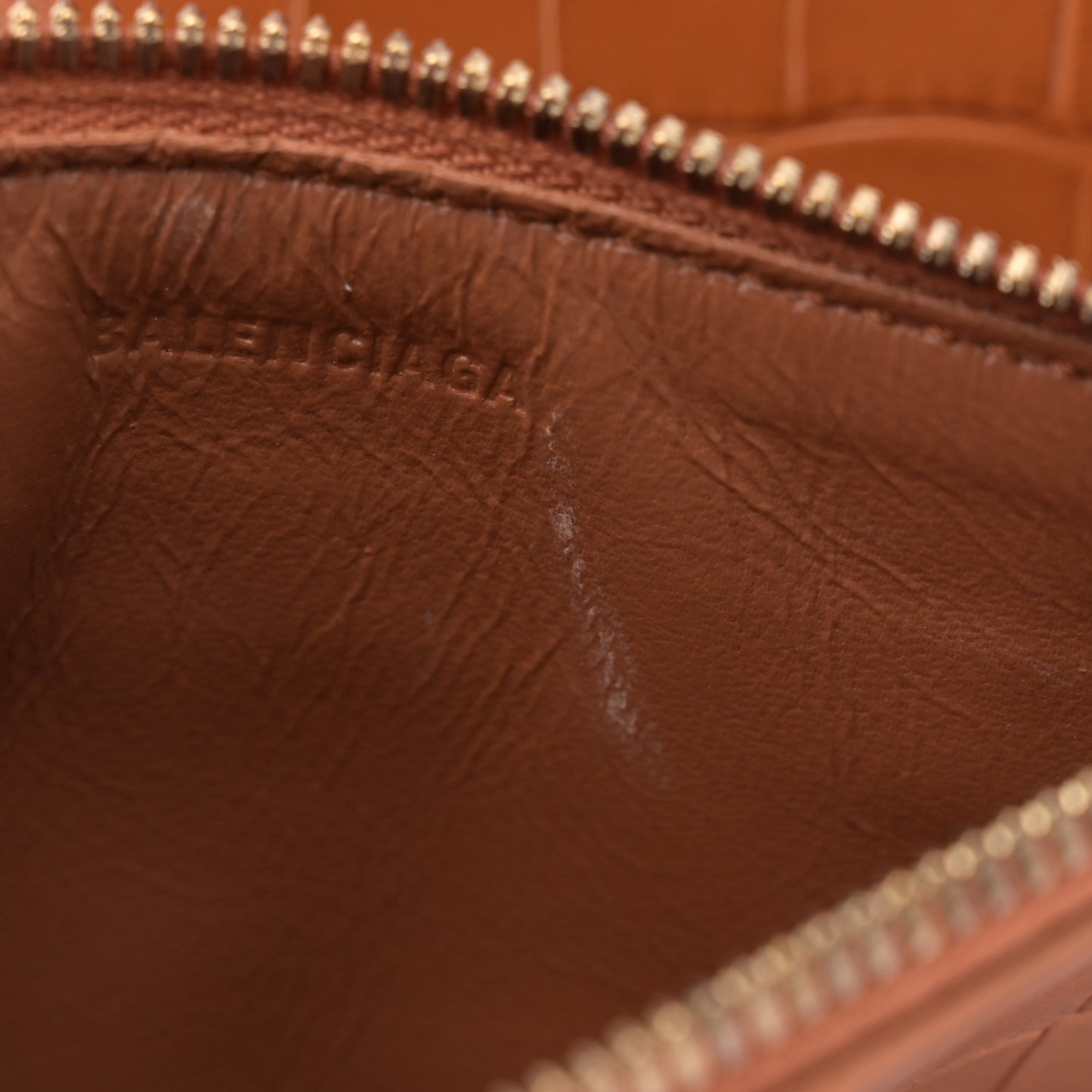 Extra Supple Calfskin Crocodile Embossed Small Tool 2.0 North-South Tote Camel