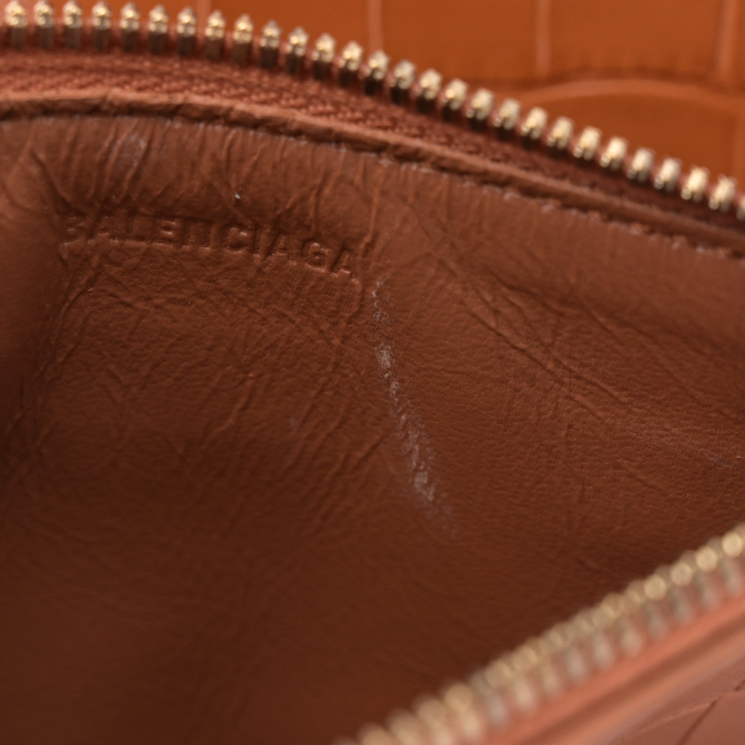 Balenciaga Extra Supple Calfskin Crocodile Embossed Small Tool 2.0 North-South Tote Camel 13 of 15