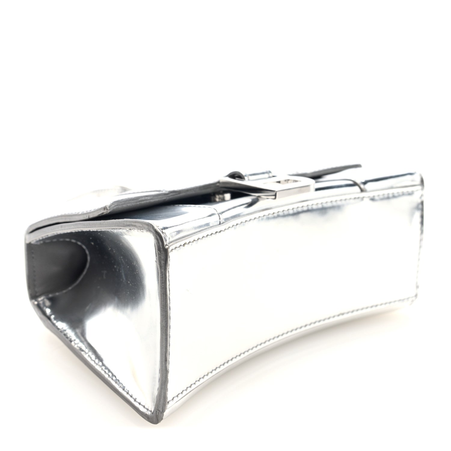 Balenciaga Metallic Calfskin Hourglass Top Handle Bag XS Silver 4 of 9