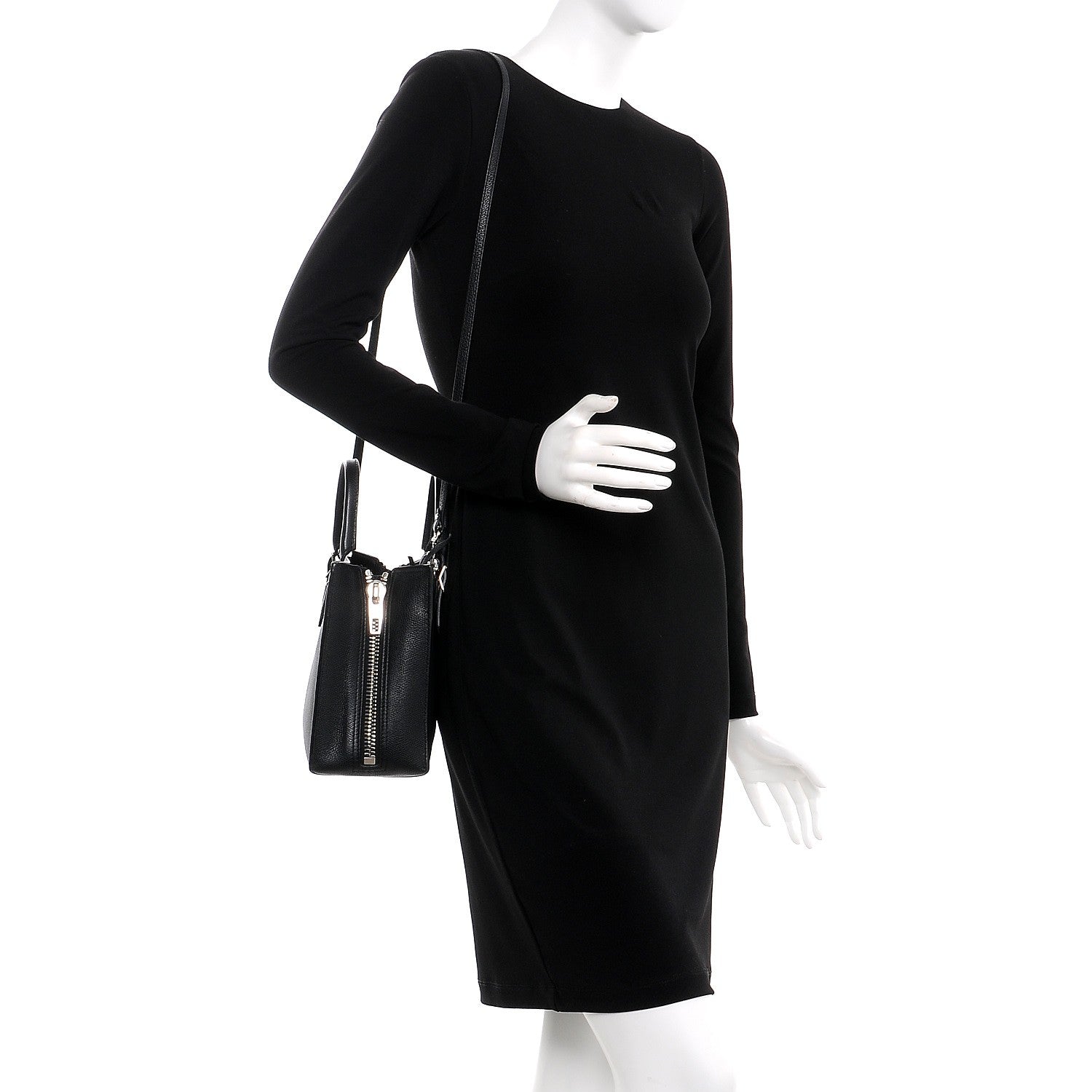 Balenciaga Grained Calfskin Plate Hardware Papier A6 Zip Around Tote Black 2 of 9