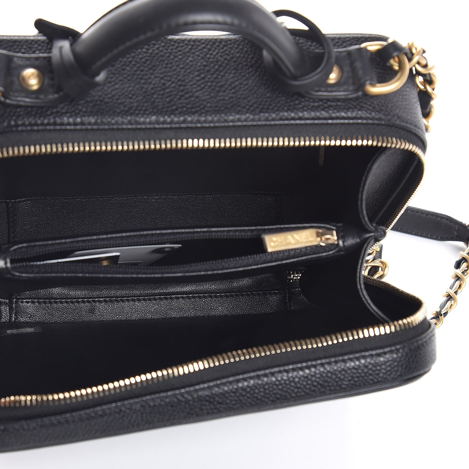 Chanel Caviar Quilted Medium CC Filigree Vanity Case Black 5 of 8