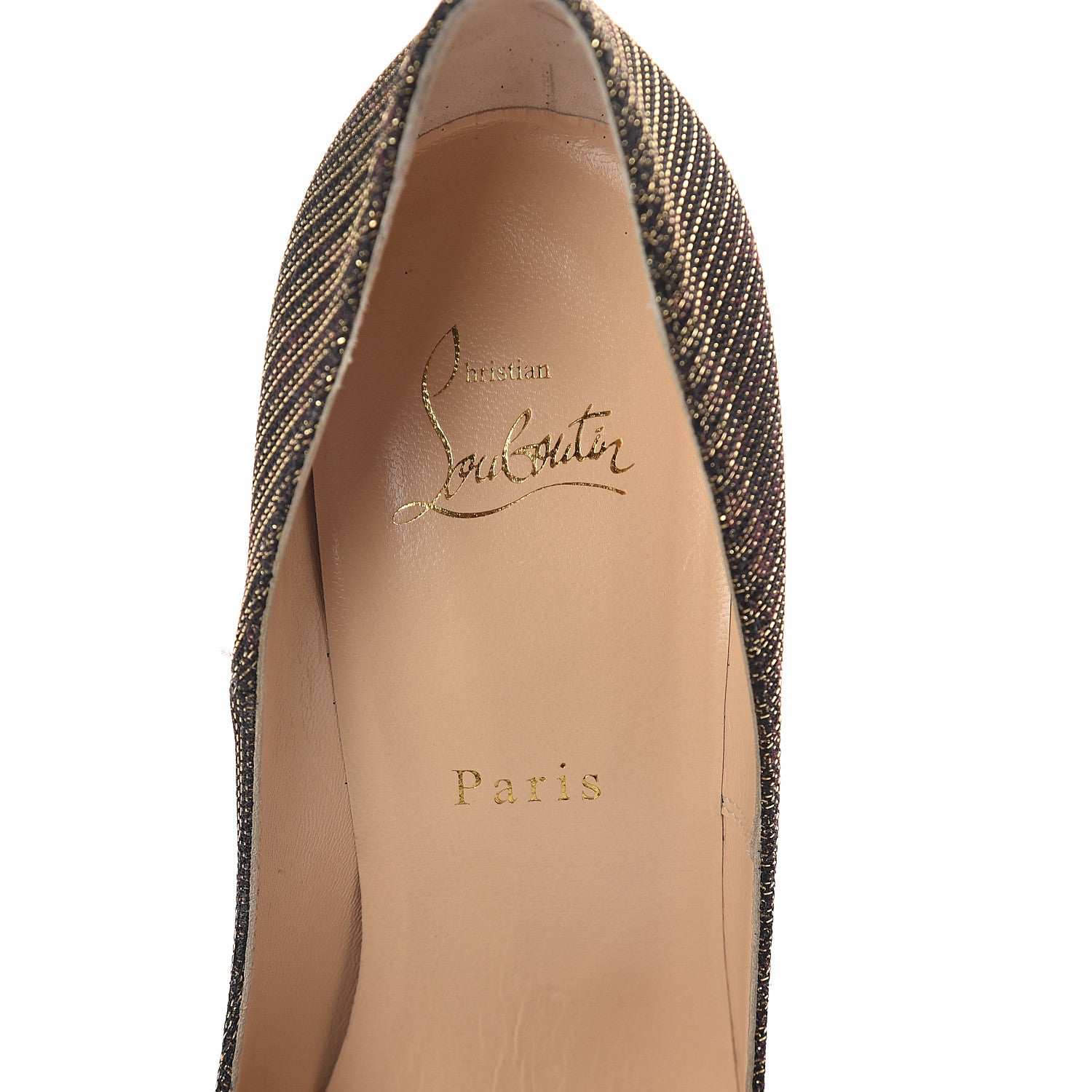 Christian Louboutin Glitter Chain So Kate 120 Pumps 39.5 Black Gold 5 of 7