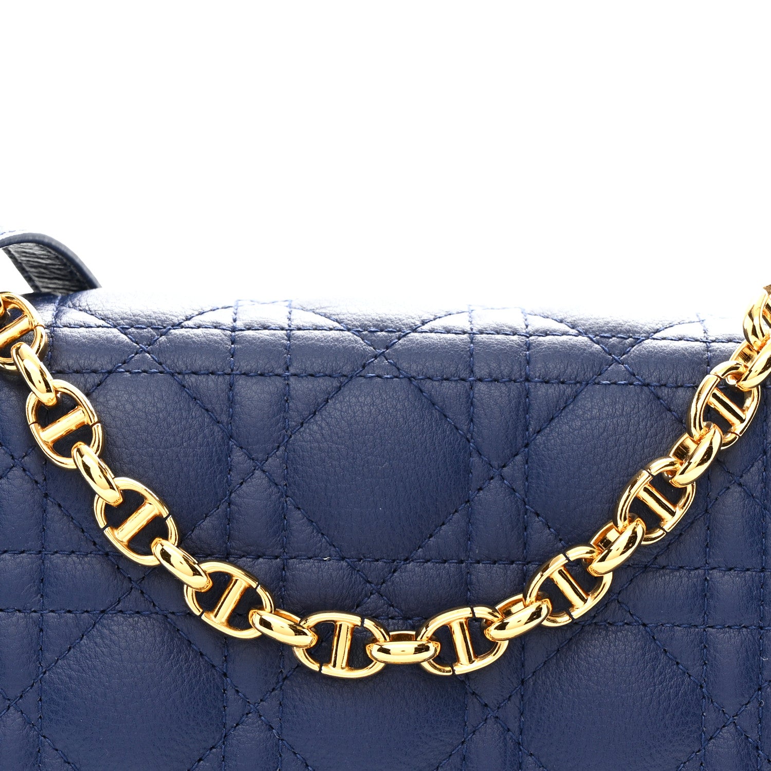 Christian Dior Calfskin Cannage Medium Caro Bag Royal Blue 14 of 19