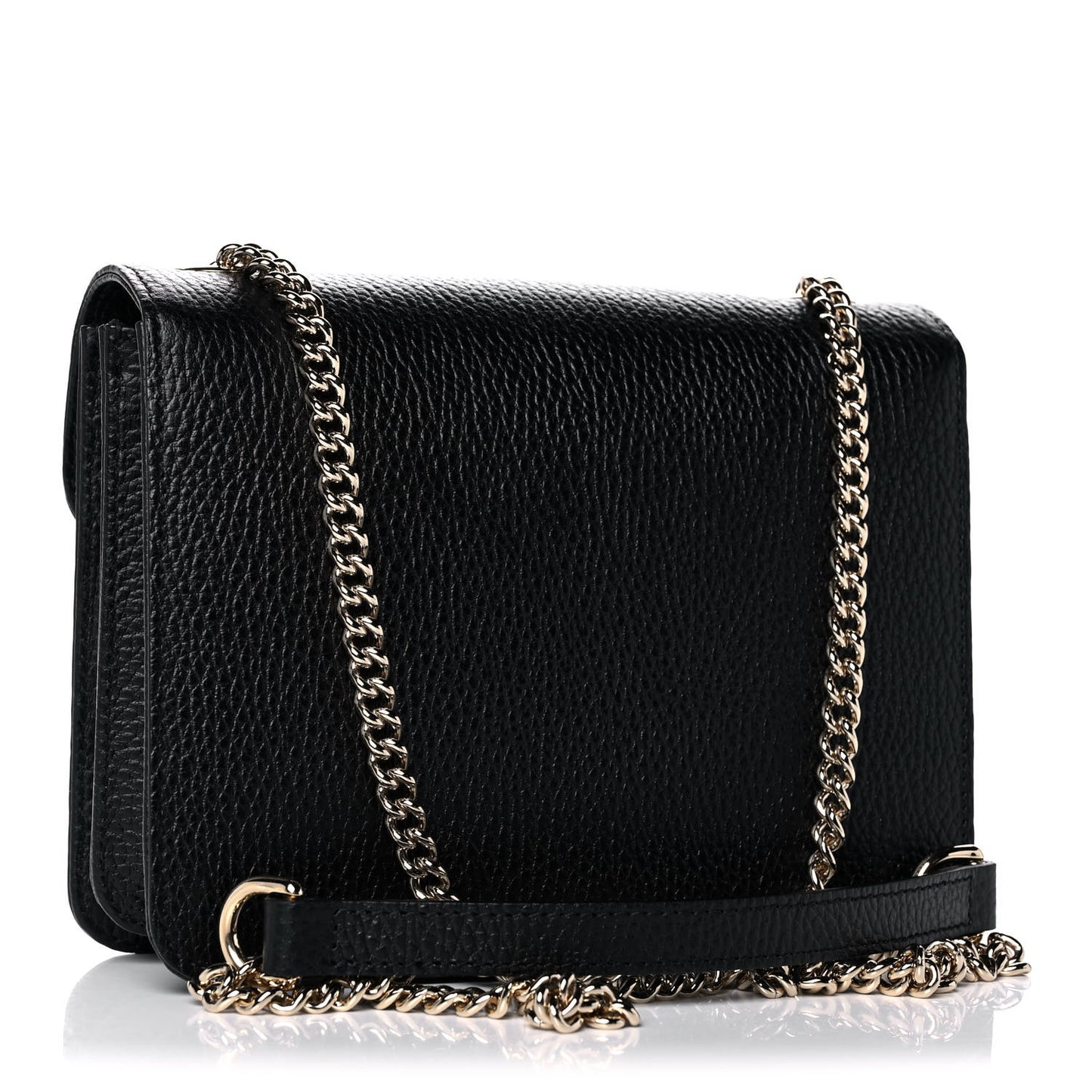 Dollar Calfskin Small Interlocking G Shoulder Bag Black
