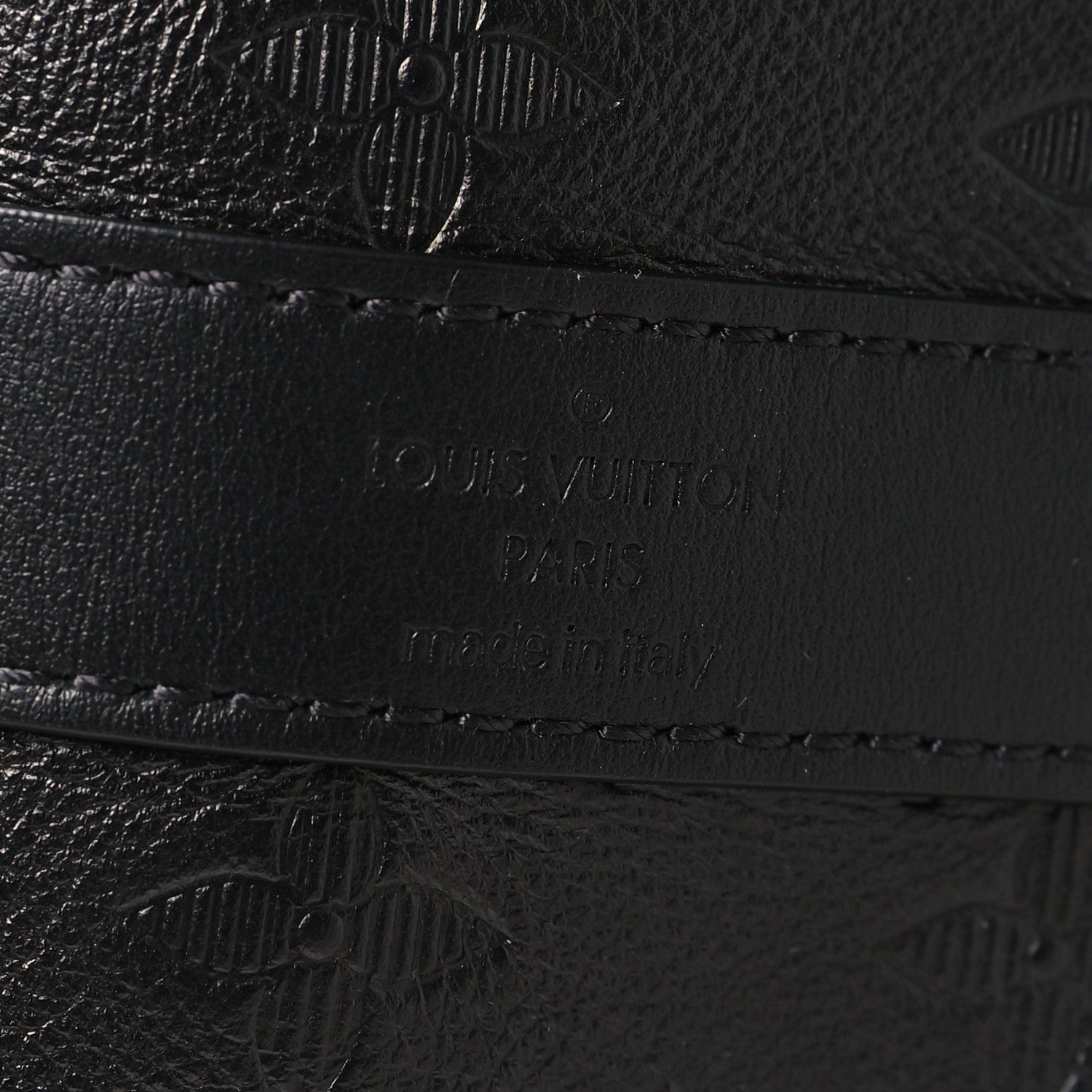 Louis Vuitton Calfskin Shadow Monogram Keepall Bandouliere 50 Black 5 of 8