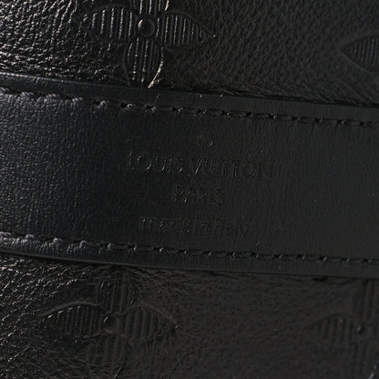 Louis Vuitton Calfskin Shadow Monogram Keepall Bandouliere 50 Black 5 of 8