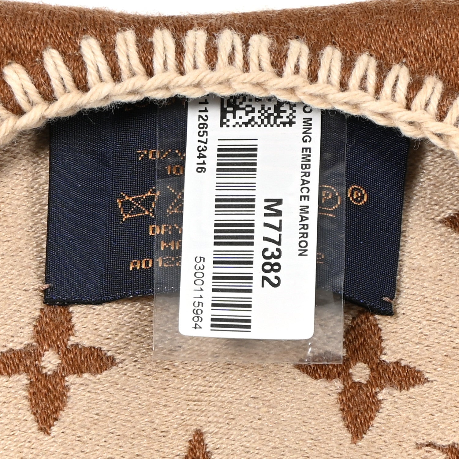 Louis Vuitton Wool Silk Cashmere Monogram Embrace Poncho Brown 3 of 10