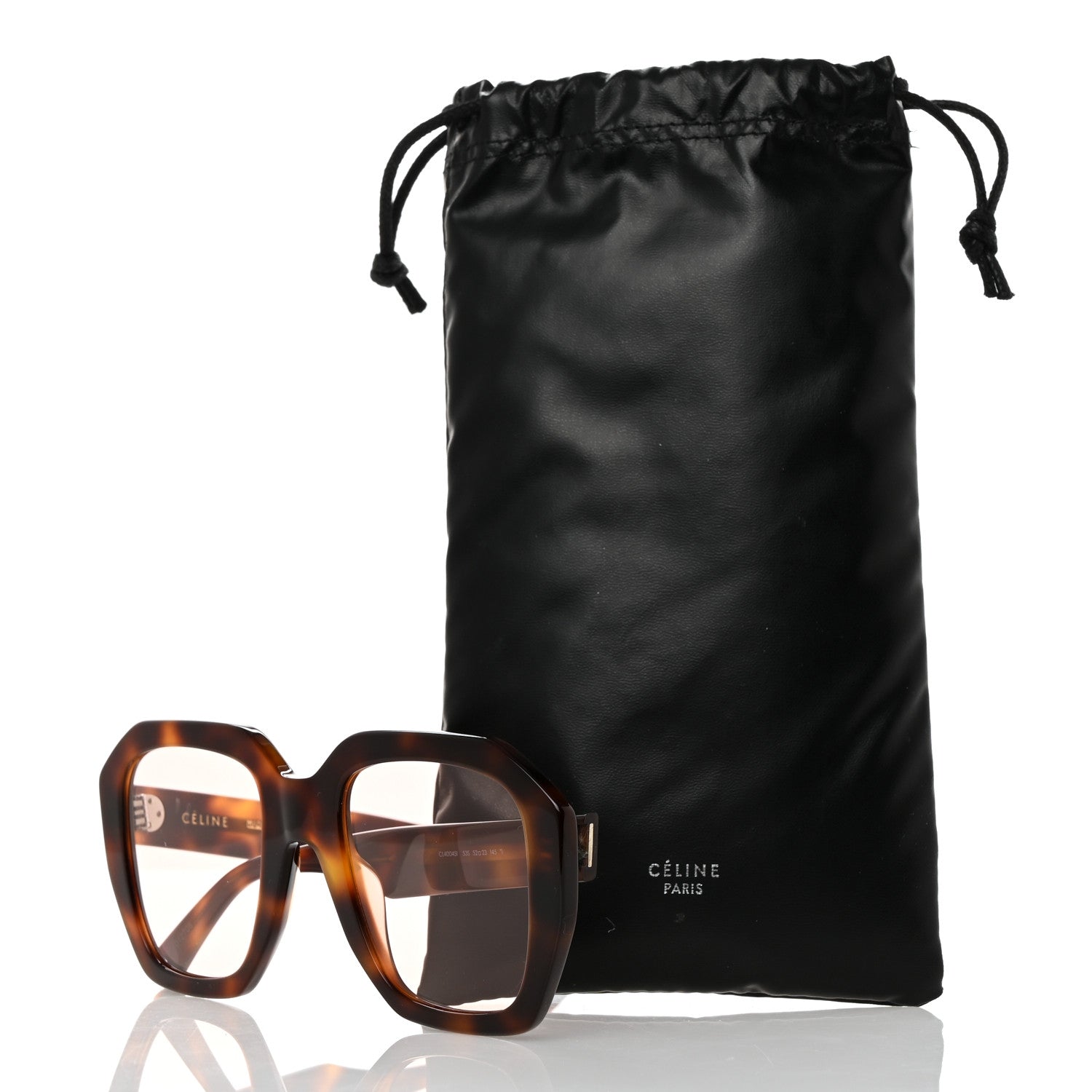 Celine Acetate Square Sunglasses CL40045I Havana 7 of 7