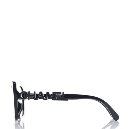 Chanel Acetate Strass Polarized Square Sunglasses 5422-B Black 3 of 8