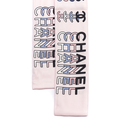 Chanel Silk Logo Slim Bandeau Scarf Pink Multicolor 1 of 2