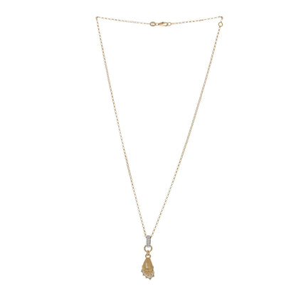 Foundrae 18K Yellow Gold Diamond Encrusted Butterfly Wings Initial L Miniature Medallion Necklace 3 of 4
