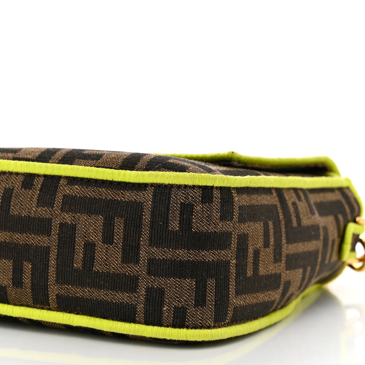 Fabric Jacquard FF 1974 Large Baguette Tobacco Moro Giallo Fluo