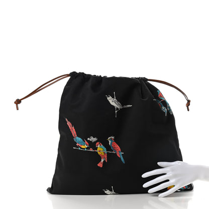 Loewe Canvas Parrot Paula's Ibiza Drawstring Pouch Black Ecru 2 of 7