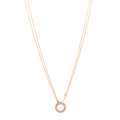 Cartier 18K Pink Gold 2 Diamond LOVE Necklace 1 of 5