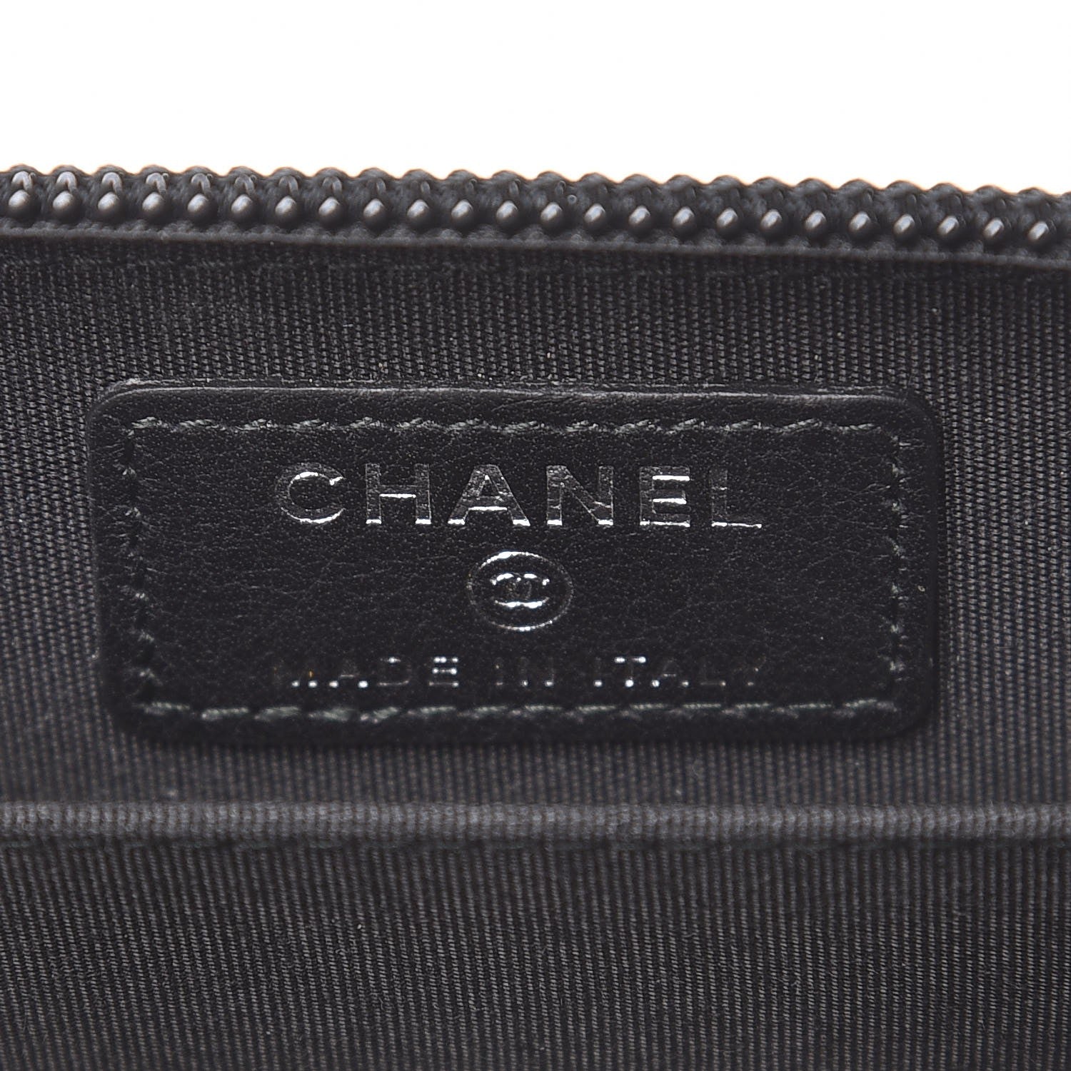 Chanel Calfskin Quilted Boy Zip Around Coin Purse Wallet Black 6 of 8