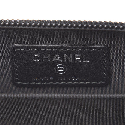 Chanel Calfskin Quilted Boy Zip Around Coin Purse Wallet Black 6 of 8