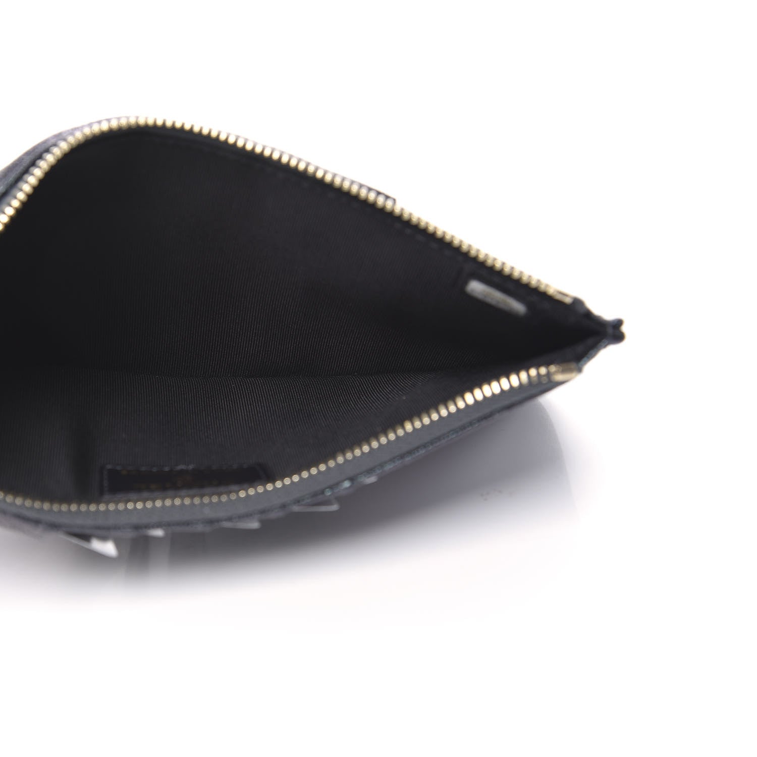 Chanel Iridescent Caviar Quilted Classic Flat Wallet Pouch Black 5 of 10