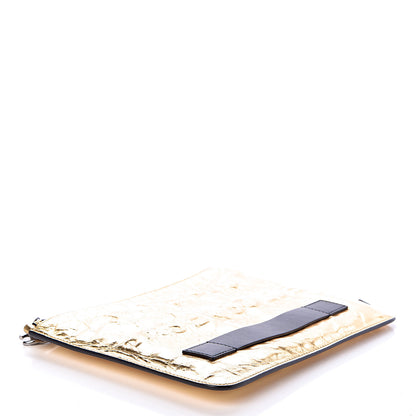 Chanel Metallic Lambskin Medium Je Ne Suis Pas En Solde Pouch Clutch Gold 4 of 9