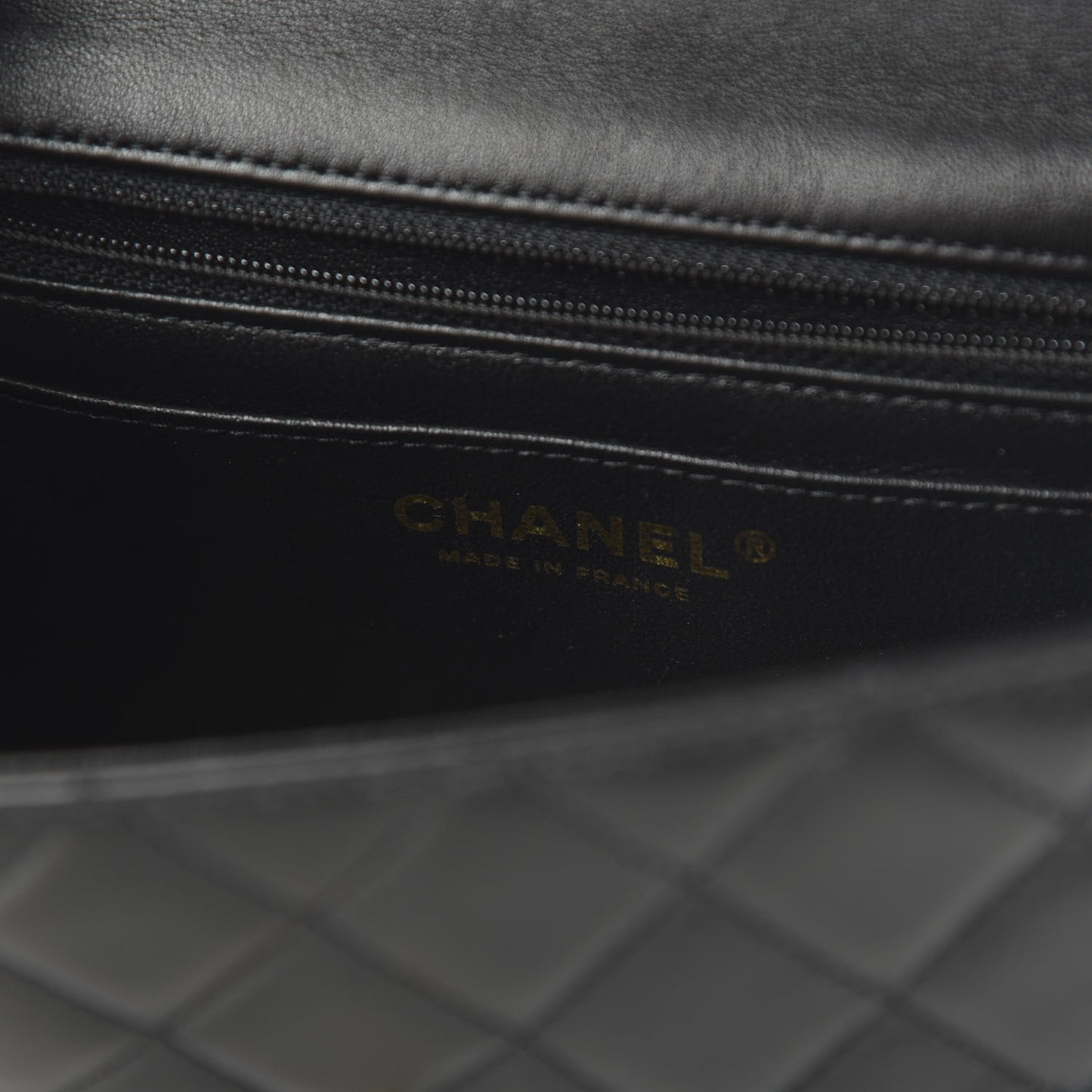 Lambskin Quilted Mini Rectangular Flap Black