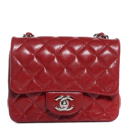 Chanel Caviar Quilted Mini Square Flap Dark Red 1 of 8