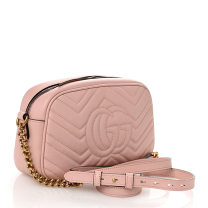 Gucci Calfskin Matelasse Small GG Marmont Chain Shoulder Bag Perfect Pink 3 of 10