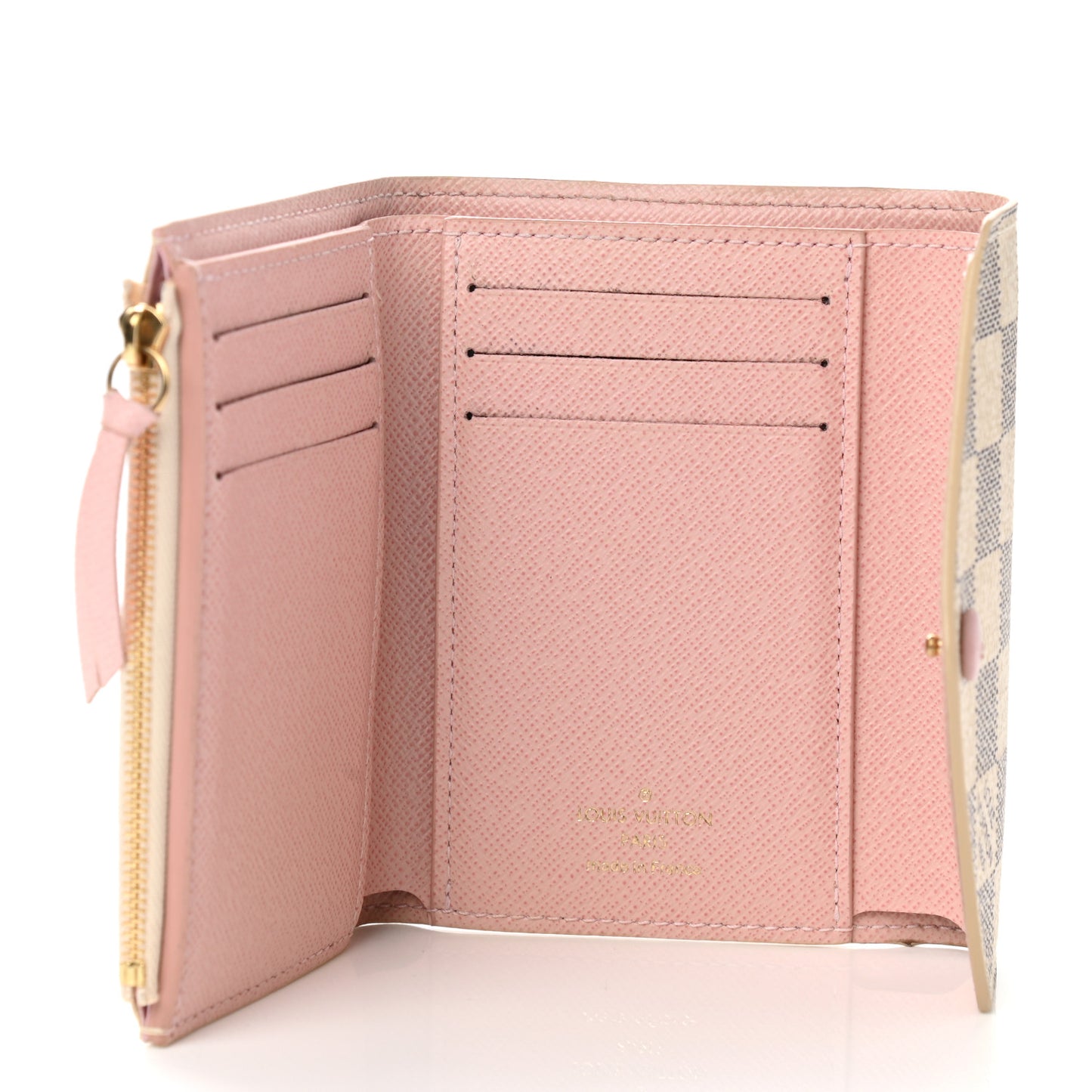 Damier Azur Victorine Wallet Rose Ballerine