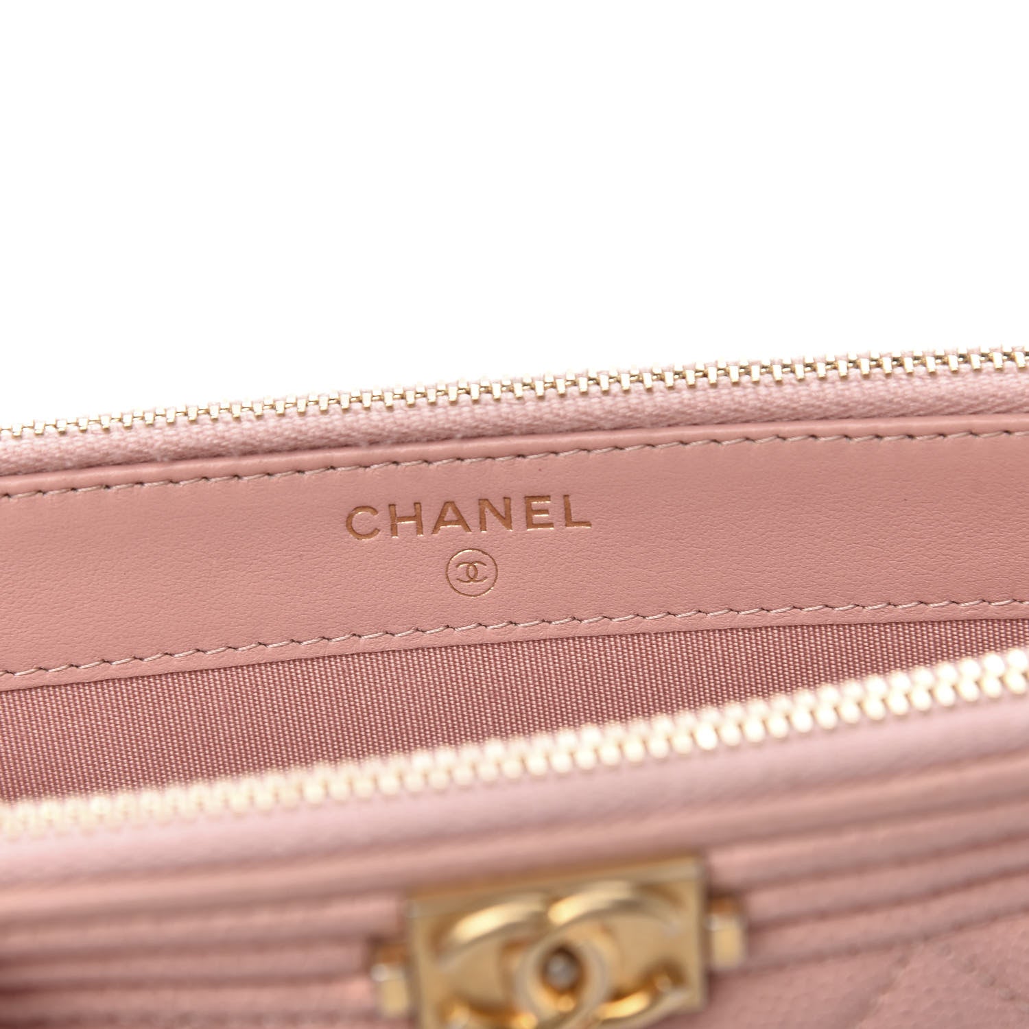 Chanel Caviar Quilted Small Boy Clutch With Chain Pink 7 of 12