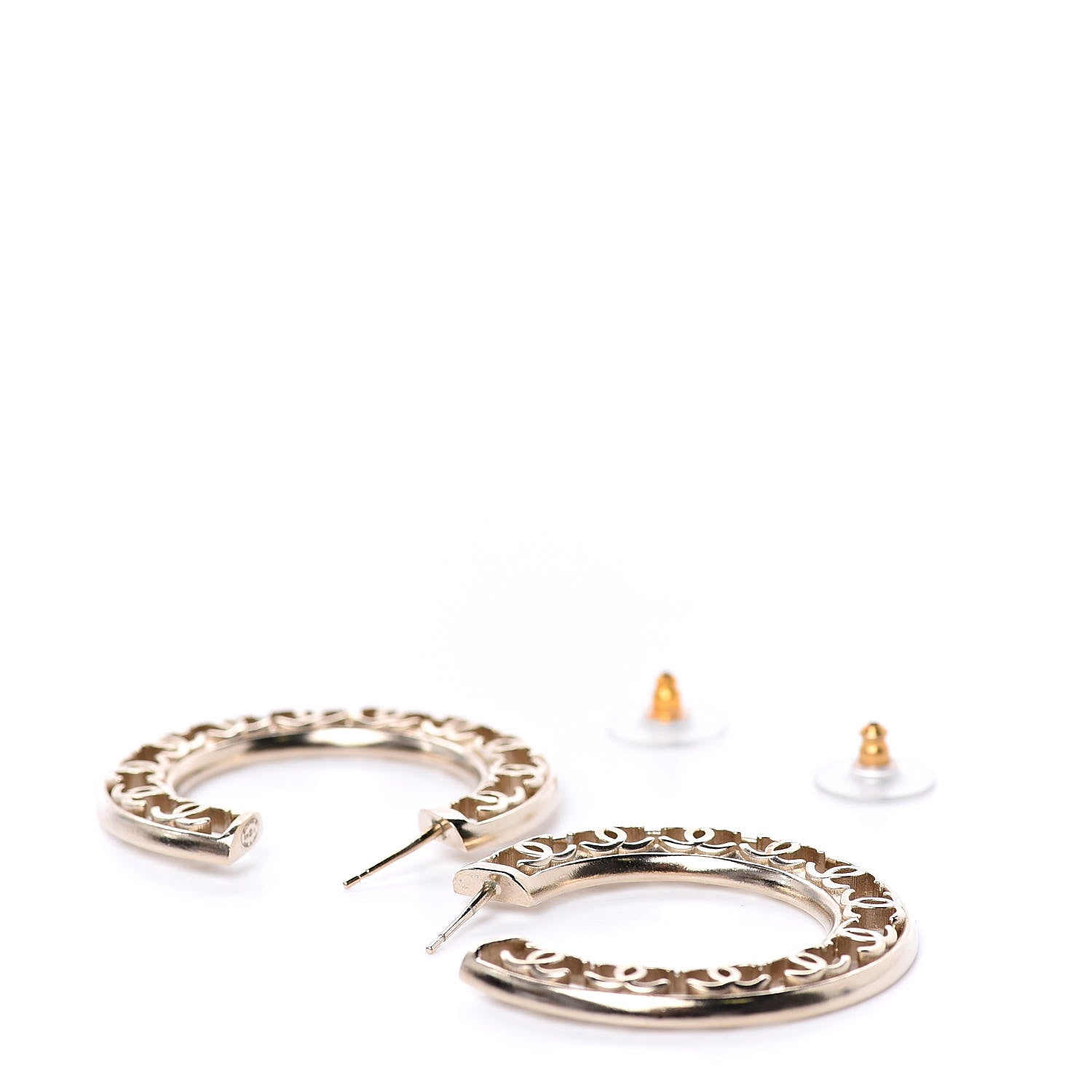 Chanel CC Hoop Earrings Gold 3 of 6