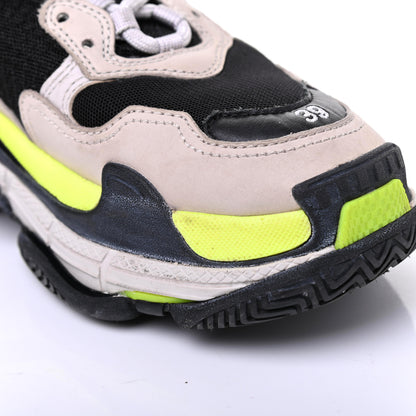Balenciaga Fabric Mesh Womens Triple S Sneakers 39 Grey Black Jaune Fluo 12 of 17
