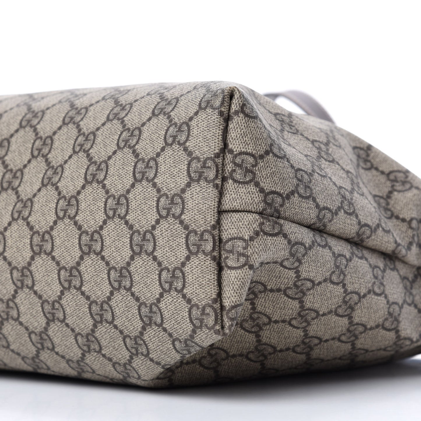 GG Supreme Monogram Medium Zippered Shopping Tote Dark Brown