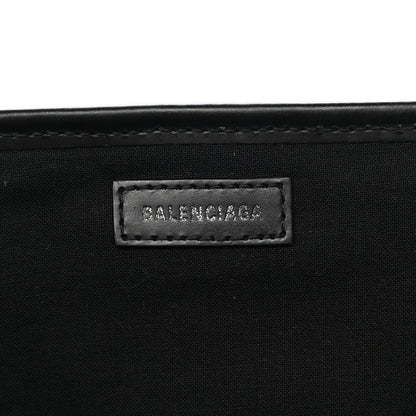 Balenciaga Cotton Canvas Calfskin S Navy Cabas Black 7 of 15