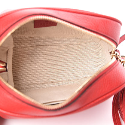 Gucci Pebbled Calfskin Small Soho Disco Bag Tabasco Red 5 of 11