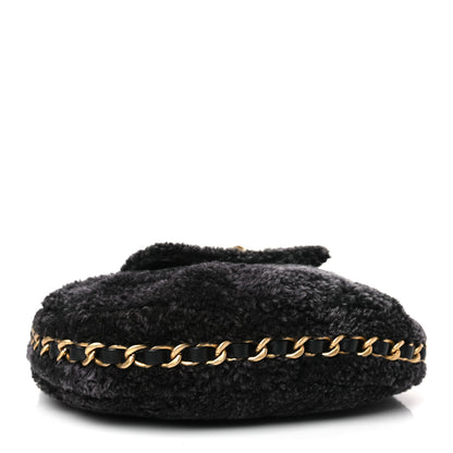 Chanel Shearling Quilted Hobo Black 4 of 9