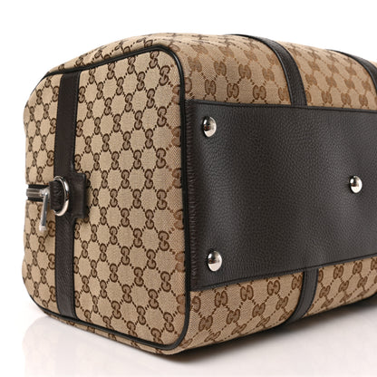 Gucci Monogram Dollar Calfskin Boston Duffle Bag Beige Ebony Testa di Moro Marrone Scuro 7 of 8