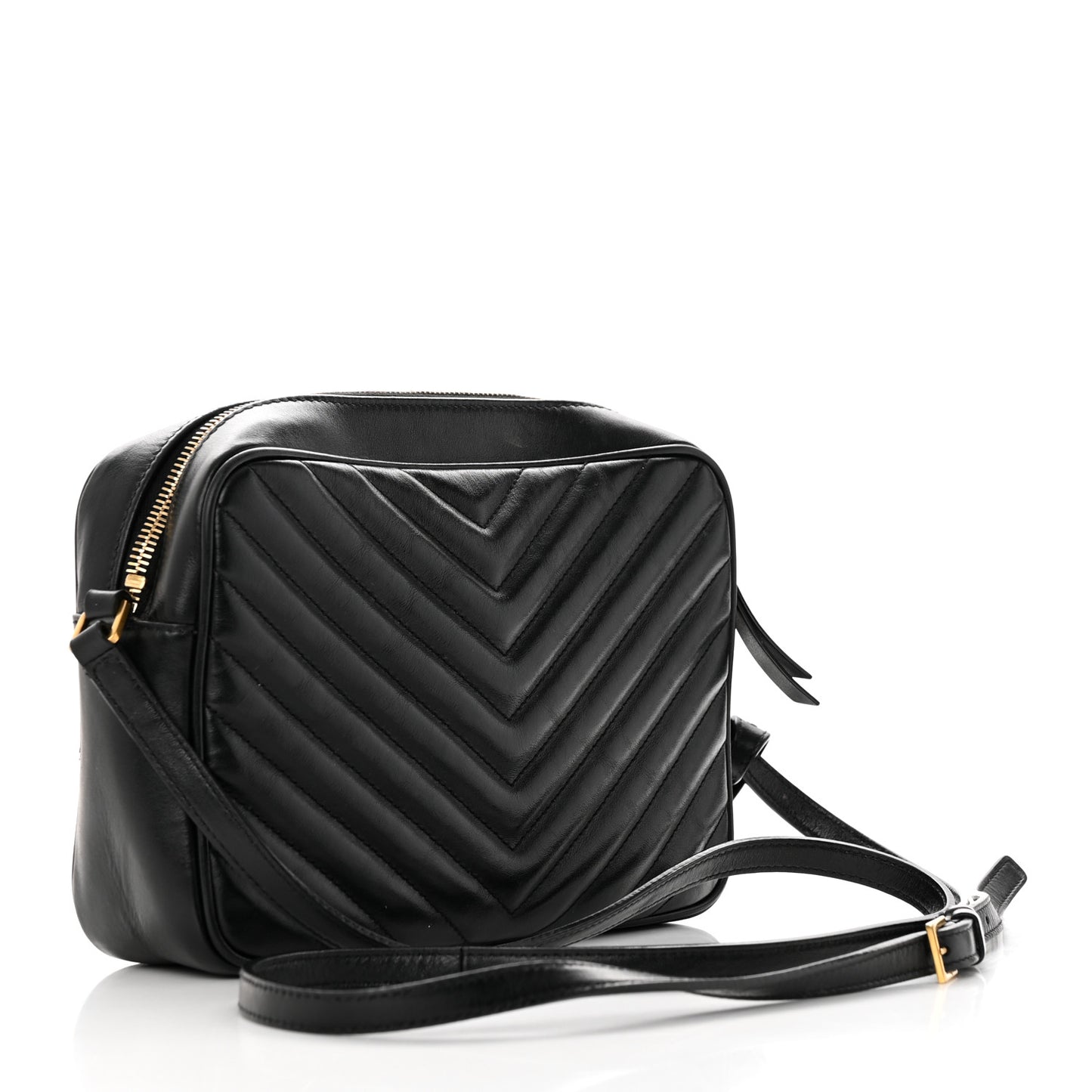 Calfskin Matelasse Monogram Lou Camera Bag Black