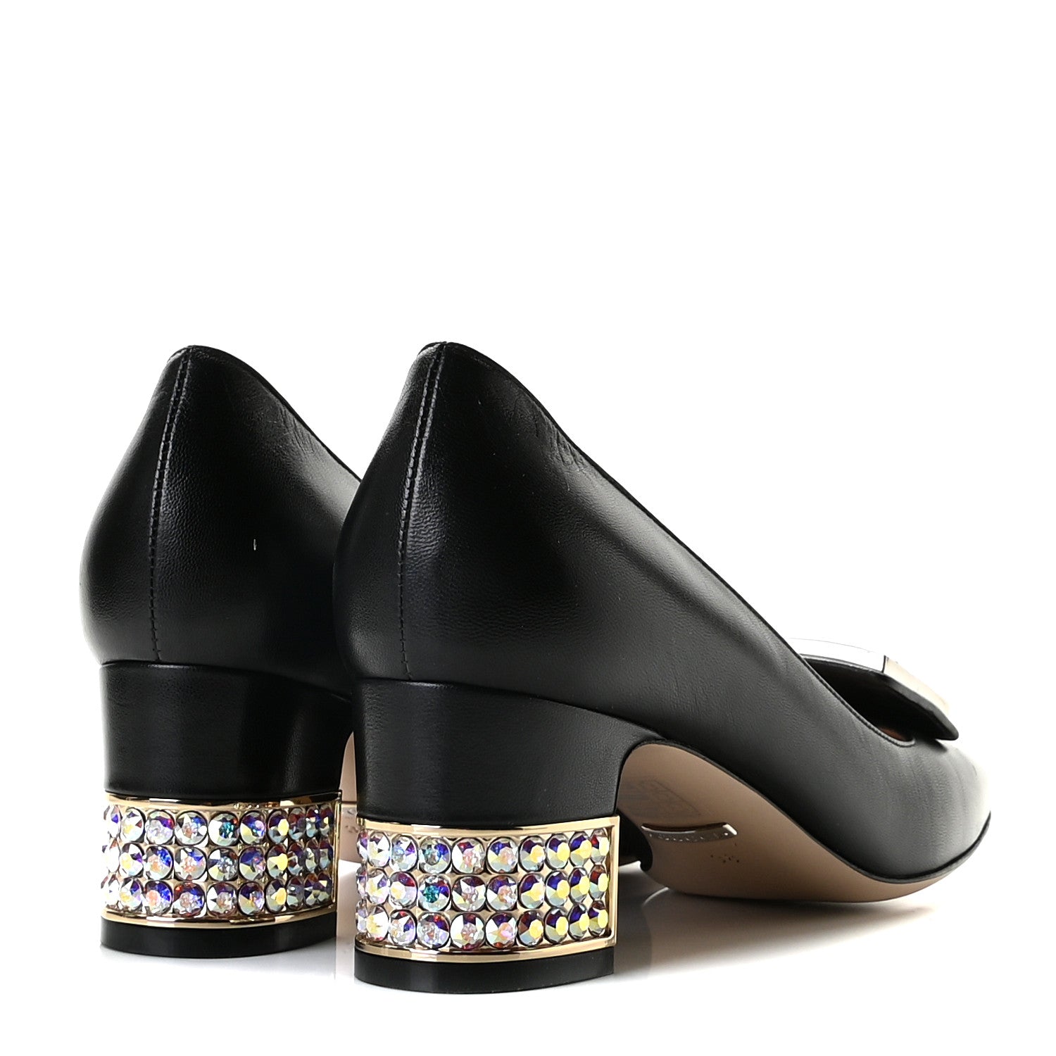 Gucci Malaga Kid Crystal Square G Madelyn Mid Heel Loafer Pumps 38 Black 5 of 14