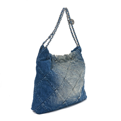 Chanel Denim Quilted Small Chanel 22 Blue 4 of 11