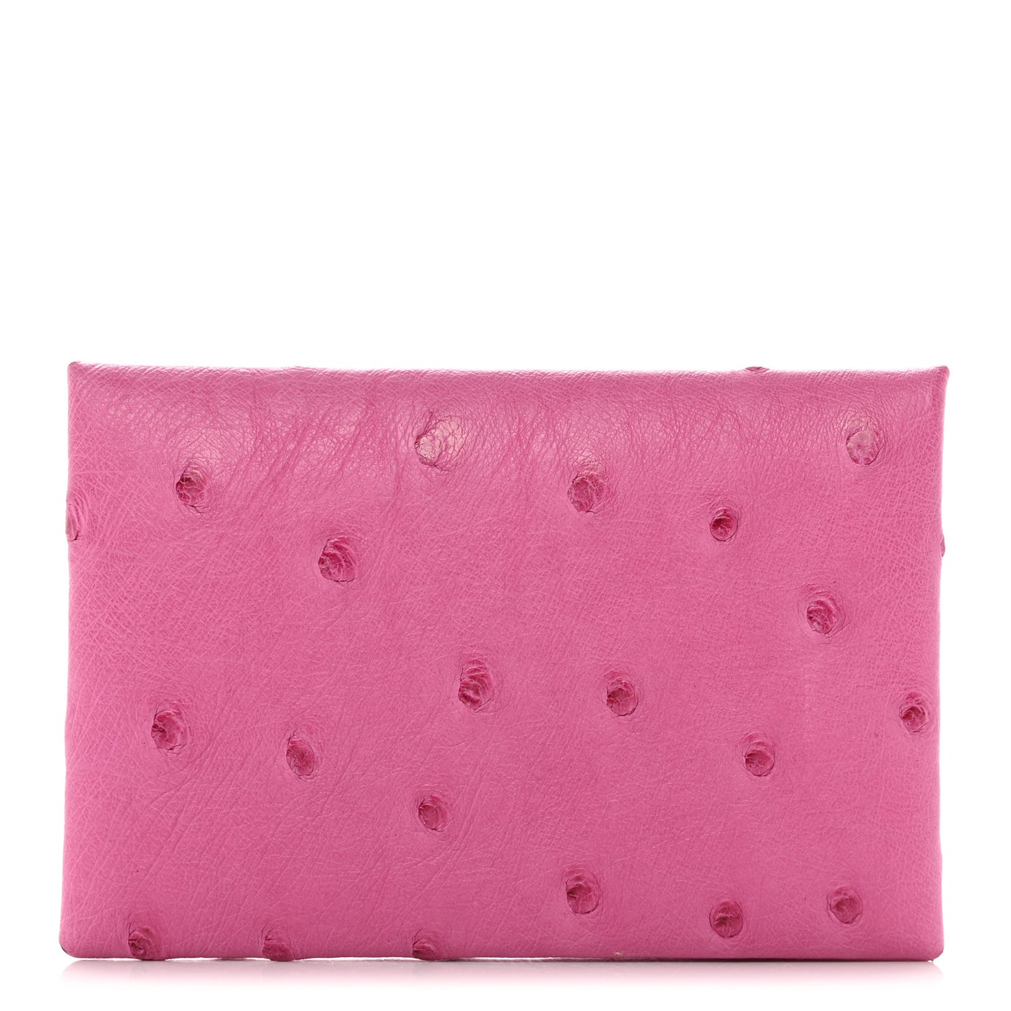 Ostrich Calvi Card Case Rose Tyrien