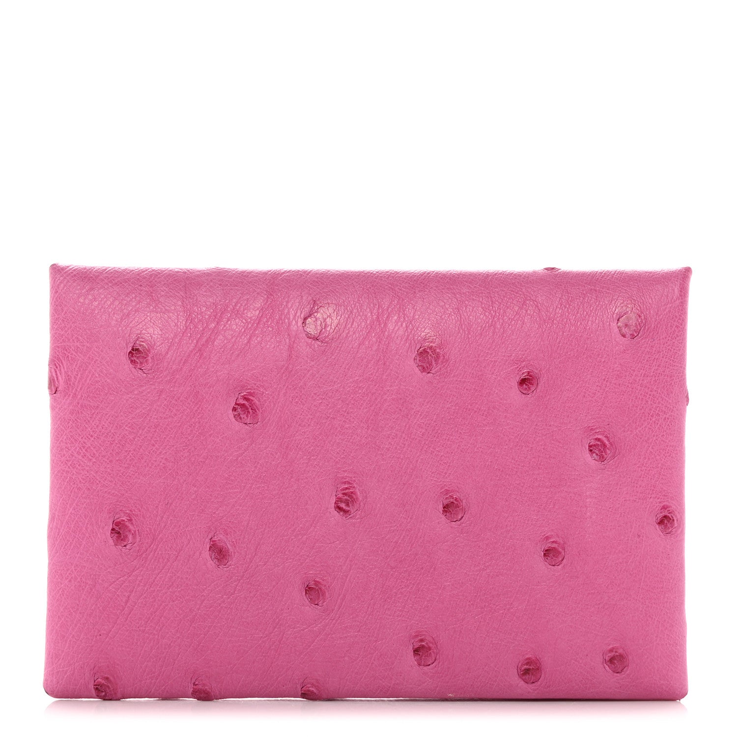 Hermes Ostrich Calvi Card Case Rose Tyrien 1 of 8