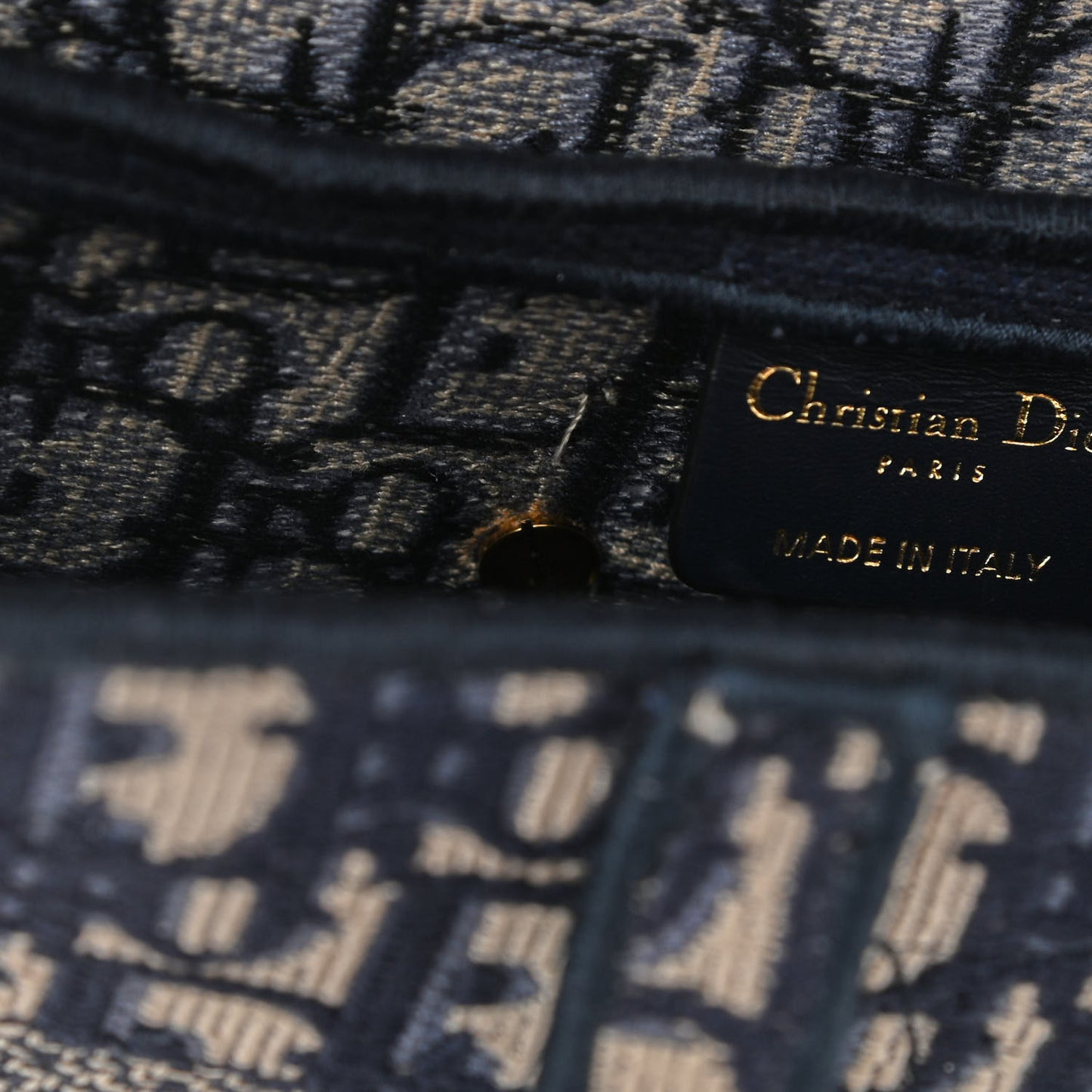 Oblique Embroidered Saddle Bag Blue