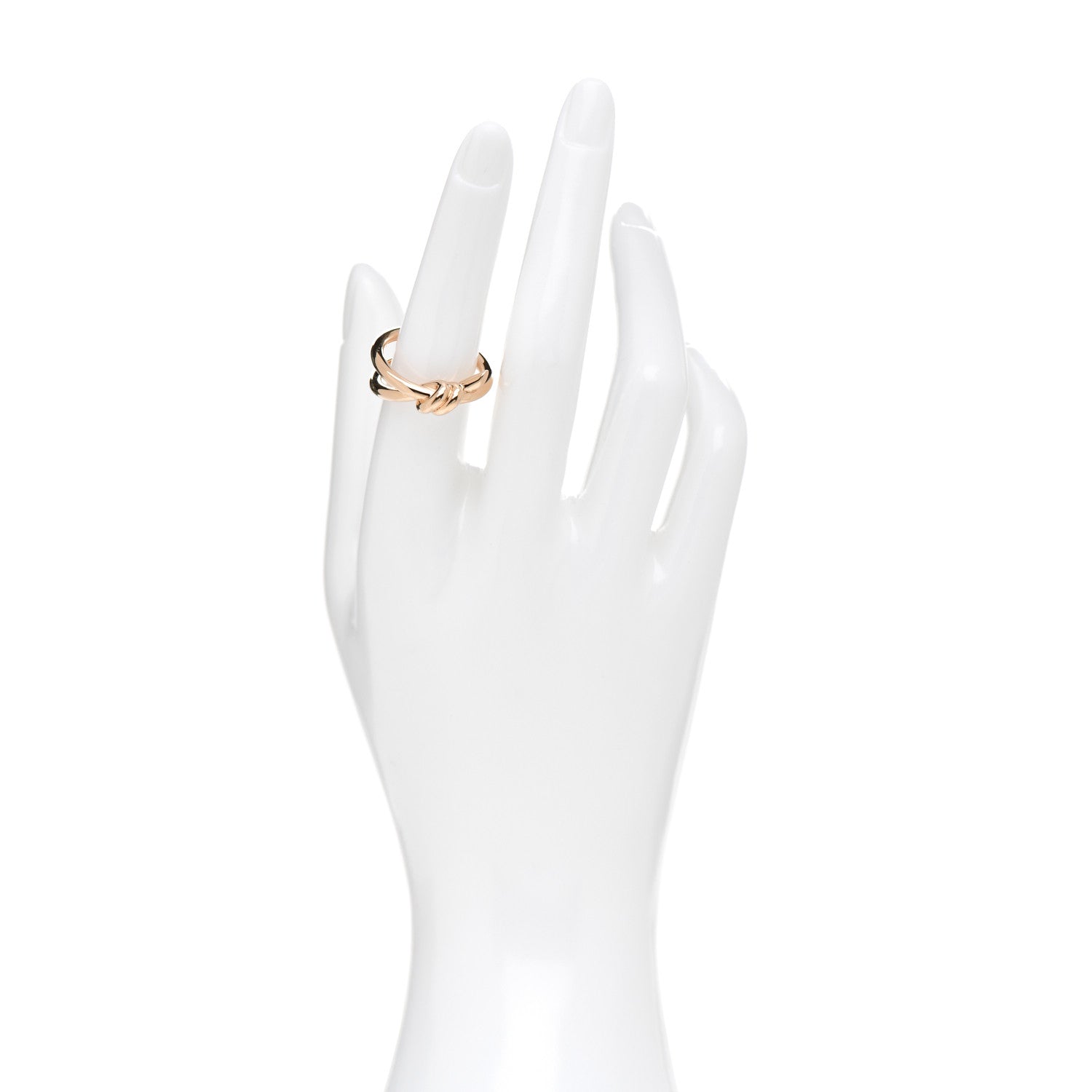 Tiffany 18K Rose Gold Knot Double Row Ring 54 6.75 2 of 6