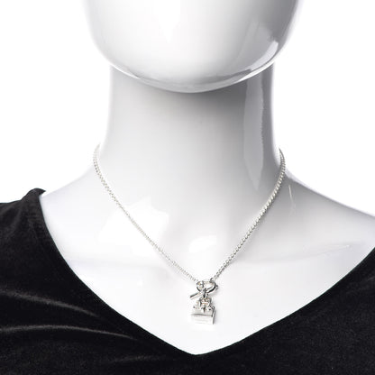 Hermes Sterling Silver Birkin Amulette Pendant Necklace 2 of 5