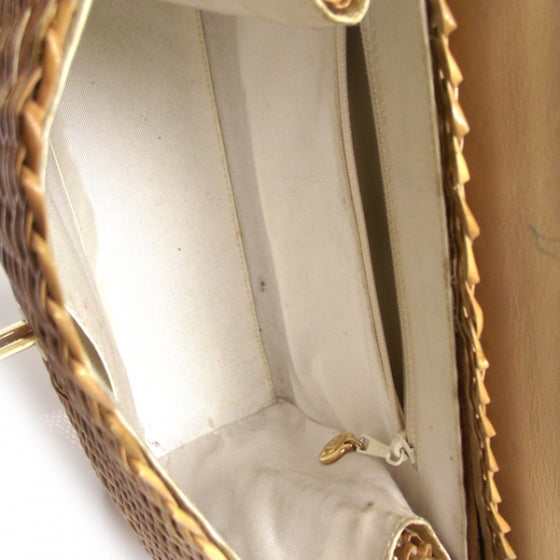 Chanel Vintage Straw Bag w/Tortoise CC Lock 7 of 14