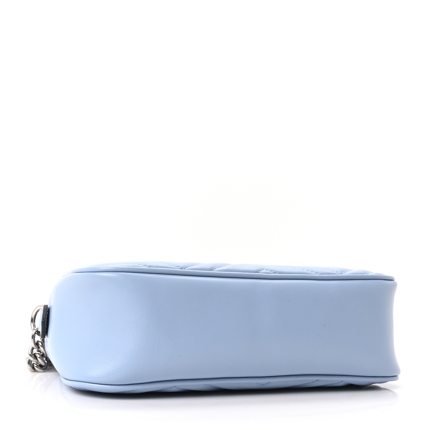 Gucci Calfskin Matelasse Small GG Marmont Chain Shoulder Bag Porcelain Light Blue 3 of 9