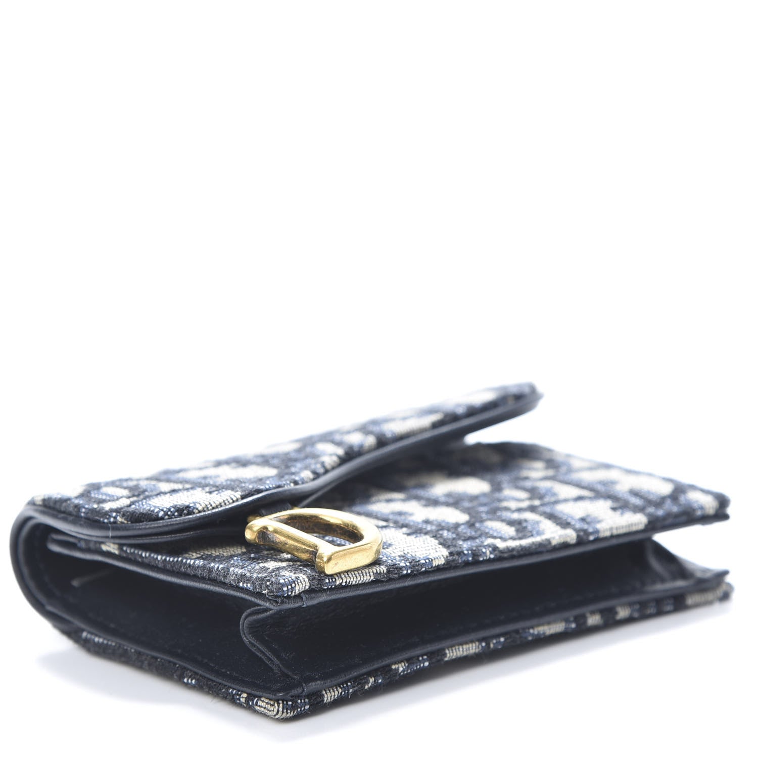Christian Dior Oblique Saddle Card Holder Blue 4 of 7