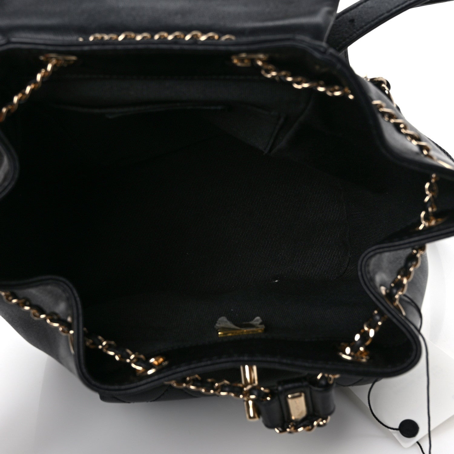 Chanel Lambskin Quilted Small Duma Drawstring Backpack Black 5 of 10